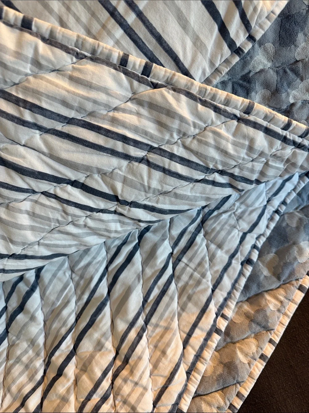 Pottery Barn Kids Light Blue Quilted Comforter-Reversible